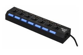 USB-хаб 1stCharger 7 портов 2.0 Black (HUB1ST20702)