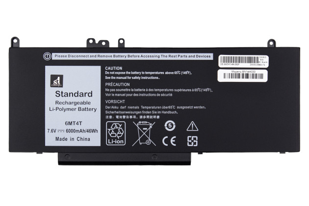 1StCharger Аккумулятор 1stCharger для ноутбуков Dell 6MT4T 7.4V 6000mAh Black, BN1st4030 - Картинка 1