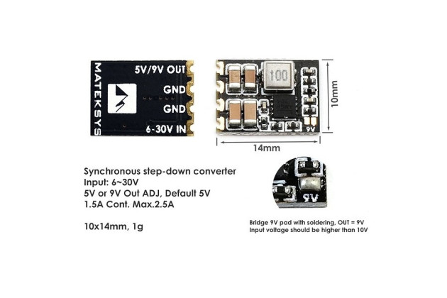Matek Регулятор живлення Matek BEC 6-30V - 5V9V 3 шт - Заображення 2