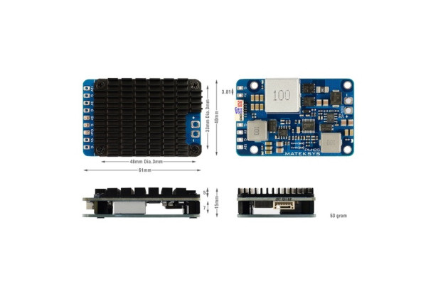 Matek Модуль живлення Matek 12S 9-55V 3xBEC xV5V12V - Заображення 2