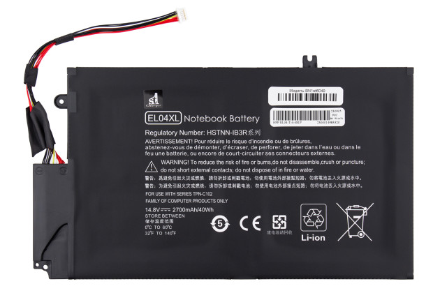 1StCharger Аккумулятор 1stCharger для ноутбуков HP EL04XL 14.8V 2700mAh Black, BN1st6049 - Картинка 1