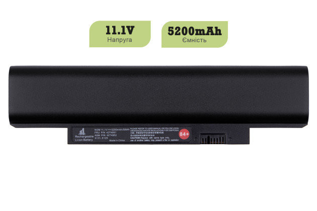 1StCharger Аккумулятор 1stCharger для ноутбуков Lenovo ThinkPad X131, E125, 42T4947 11.1V 5200mAh Black, BN1st7008 - Картинка 2