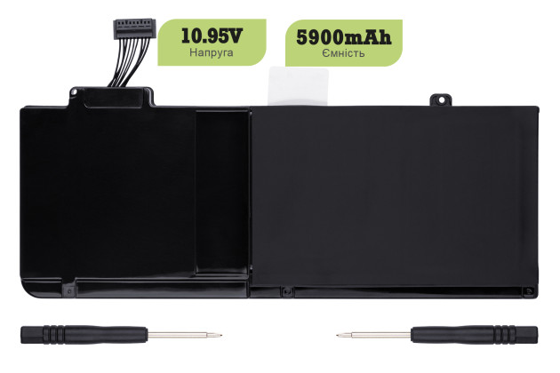 1StCharger Акумулятор 1stCharger для ноутбуків Apple MacBook Pro 13" A1322 10.95V 5900mAh Black, BN1st2001 - Заображення 2