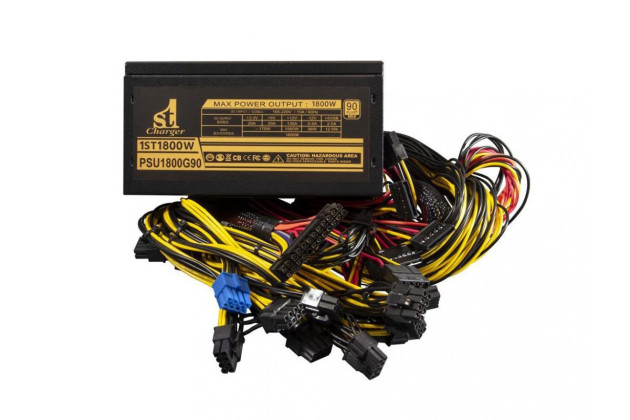 1StCharger Блок питания 1stCharger 1ST1800W, APFC, 14cm fan, Gold, OEM - Картинка 2