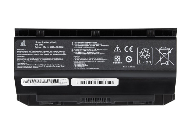 1StCharger Аккумулятор 1stCharger для ноутбуков Asus A42-G750 15V 4400mAh Black, BN1st3019 - Картинка 1