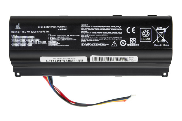1StCharger Аккумулятор 1stCharger для ноутбуков Asus A42N1403 15V 5200mAh Black, BN1st3024 - Картинка 1