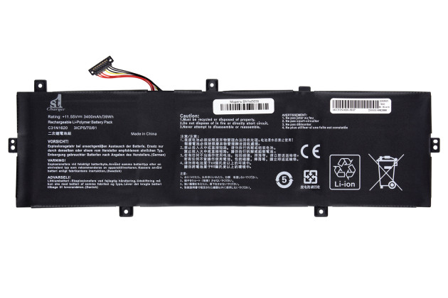 1StCharger Аккумулятор 1stCharger для ноутбуков Asus C31N1620 11.55V 3400mAh Black, BN1st3035 - Картинка 1