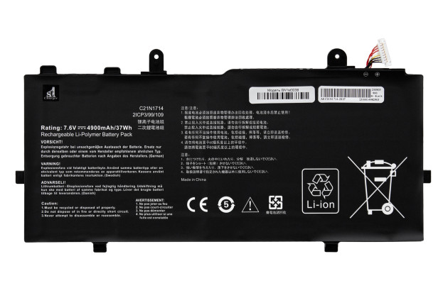 1StCharger Аккумулятор 1stCharger для ноутбуков Asus C21N1714 7.6V 4900mAh Black, BN1st3038 - Картинка 1