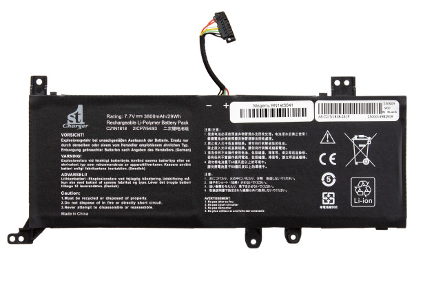 1StCharger Аккумулятор 1stCharger для ноутбуков Asus C21N1818 7.7V 3800mAh Black, BN1st3041 - Картинка 1