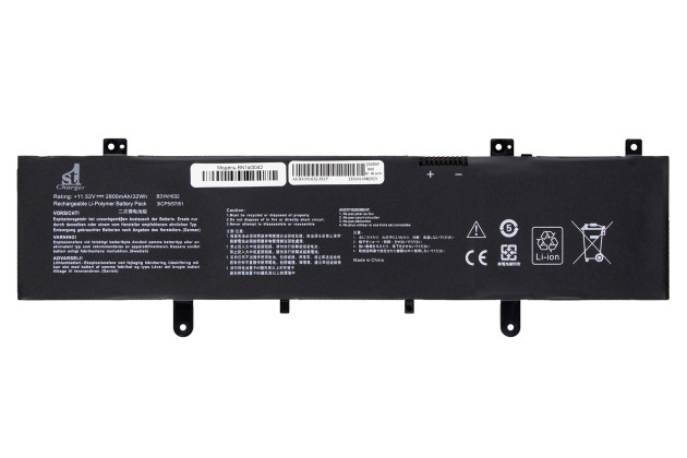 1StCharger Аккумулятор 1stCharger для ноутбуков Asus B31N1632 11.52V 2800mAh Black, BN1st3042 - Картинка 1