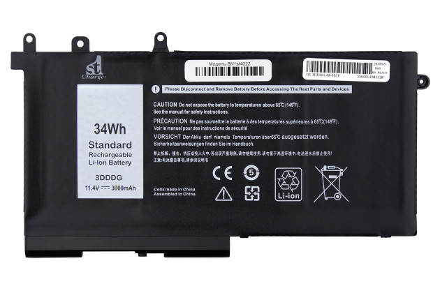 1StCharger Аккумулятор 1stCharger для ноутбуков Dell 3DDDG 11.4V 3000mAh Black, BN1st4022 - Картинка 1