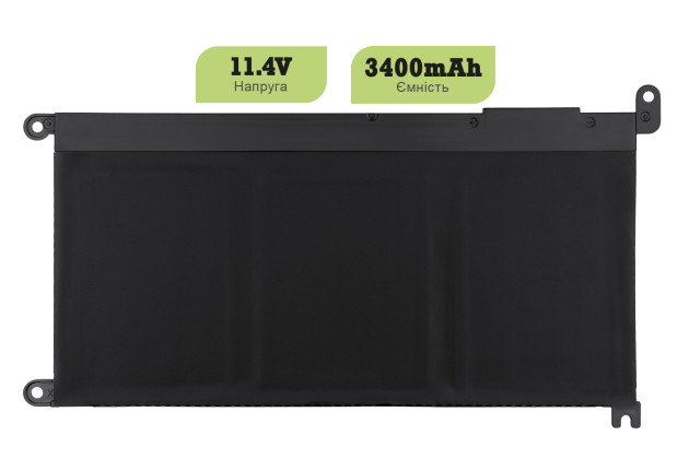 1StCharger Акумулятор 1stCharger для ноутбуків Dell WDXOR 11.4V 3400mAh Black, BN1st4028 - Заображення 2
